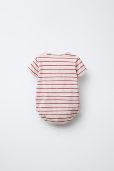 BODY À RAYURES EN MAILLE - Écru clair de Zara - Image 1