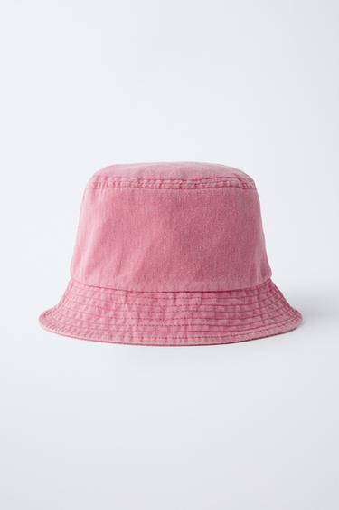 WASHED-EFFECT BUCKET HAT - Pink by Zara