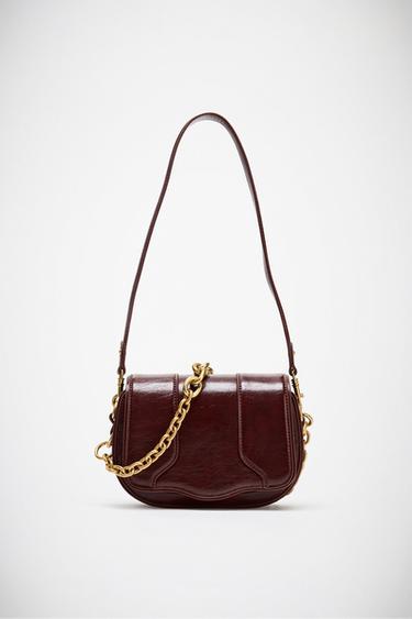 MINI BOLSO CADENA - Rojo Burdeos de Zara