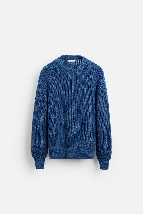 TEXTURED SWEATER Blue ZARA Spain