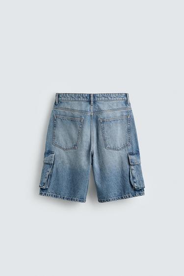 SHORT EN JEAN CARGO - Bleu moyen de Zara - Image 7