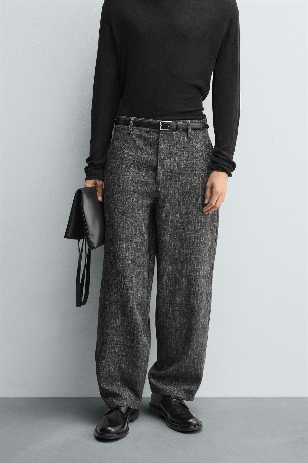 BALLOON FIT BROEK MET STRUCTUUR