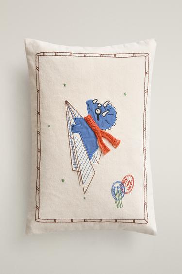 Zara KIDS' DINOSAUR THROW PILLOW COVER - Multicolored - Image 0