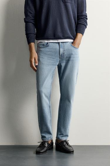 УКОРОЧЕННЫЕ ДЖИНСЫ SLIM FIT — ГОЛУБОЙ от Zara