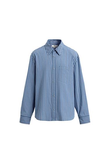 قميص كاروهات RELAXED FIT إصدار محدود - أزرق by Zara