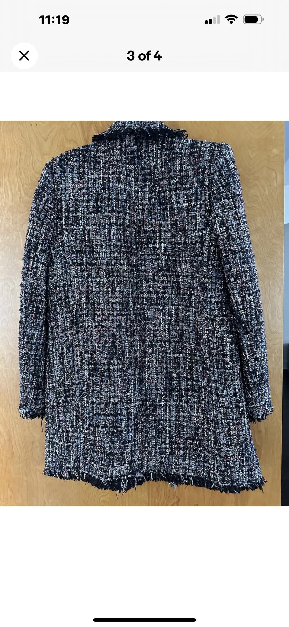 TEXTURED MULTICOLORED LONG BLAZER - Image 3