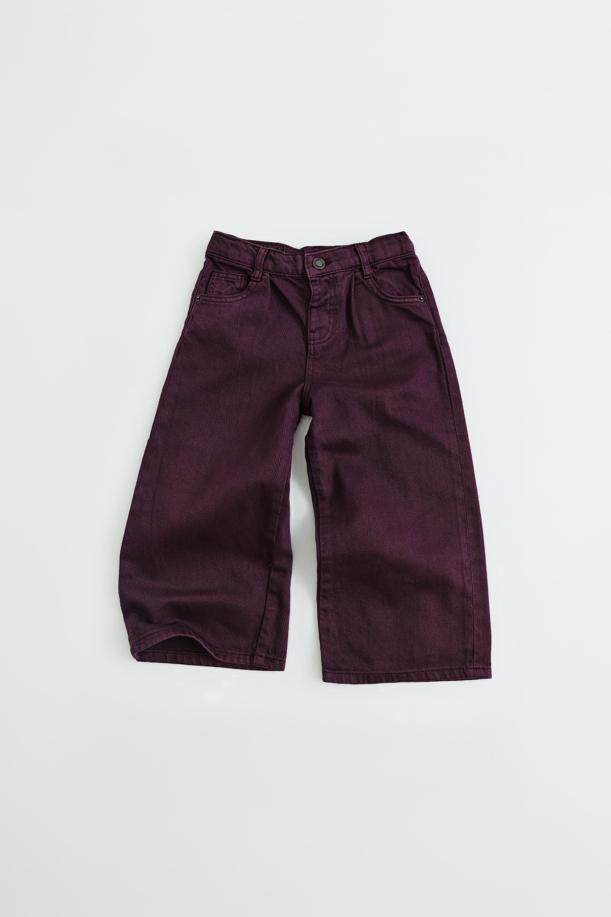 ZARA TIMELESS - WIDE LEG TWILL PANTS — Purple
