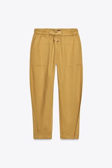 JOGGER TROUSERS WITH BUTTONED HEMS - Mustard by Zara - Image 6