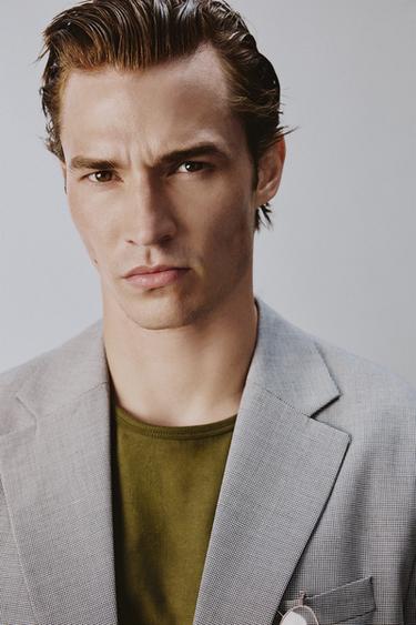 Zara HOUNDSTOOTH REGULAR FIT SUIT - 
