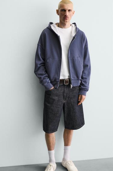 BAGGY FIT DENIM BERMUDA SHORTS - Indigo by Zara - Image 4