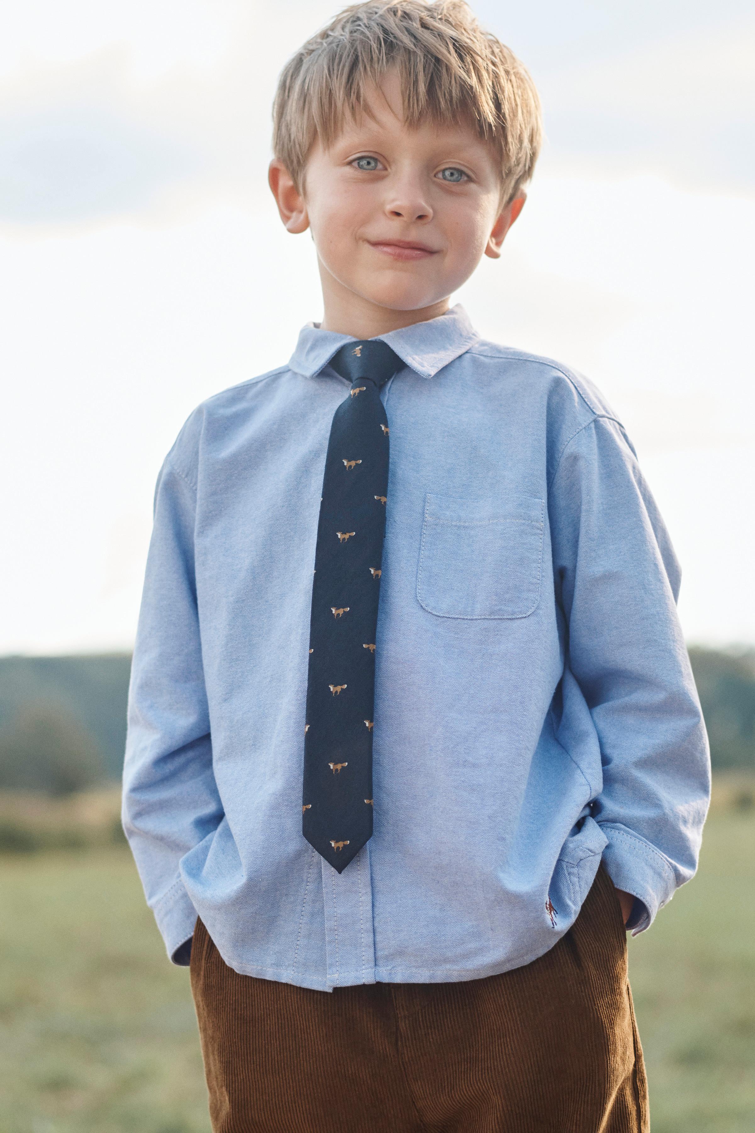 WOOL AND SILK TIE WITH EMBROIDERED FOXES LIMITED EDITION