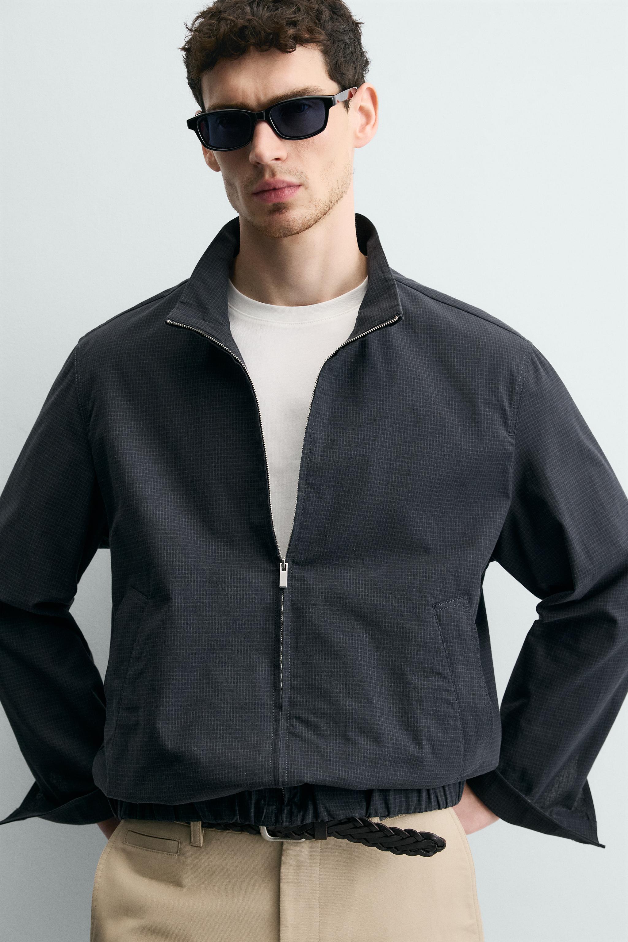 BLOUSON BOMBER REGULAR FIT À CARREAUX