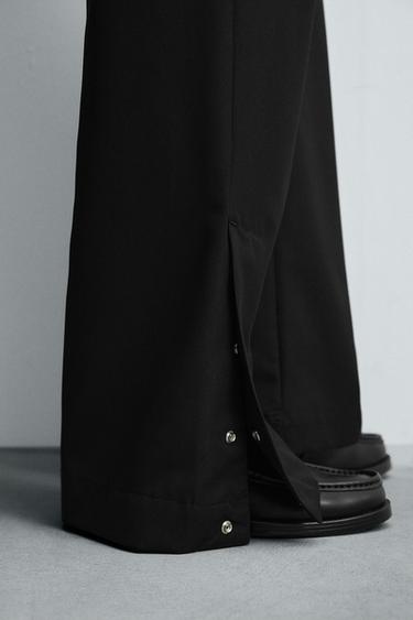 Zara FLARE FIT PANTS - Black