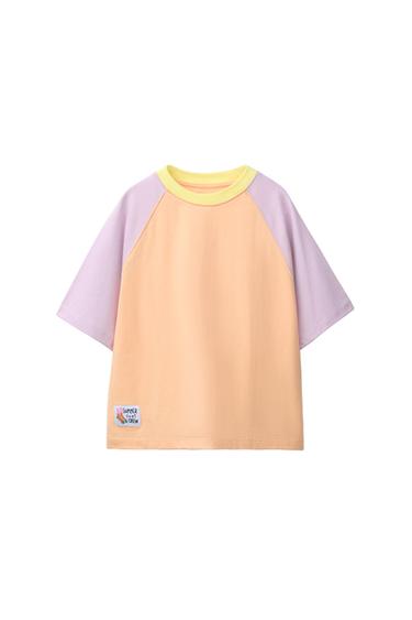 COLOUR BLOCK T-SHIRT - Oranges by Zara
