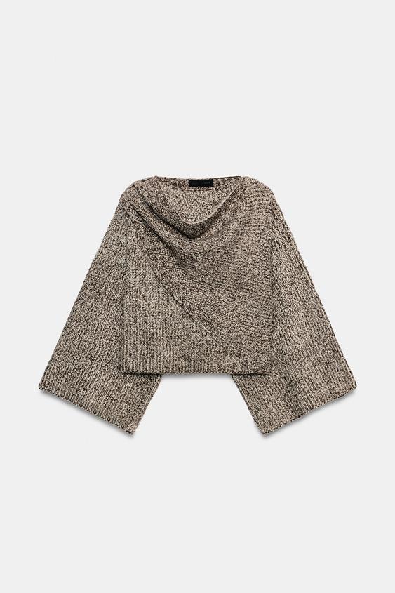 JERSEY PUNTO BUFANDA - Tostado vigoré de Zara - Imagen 0