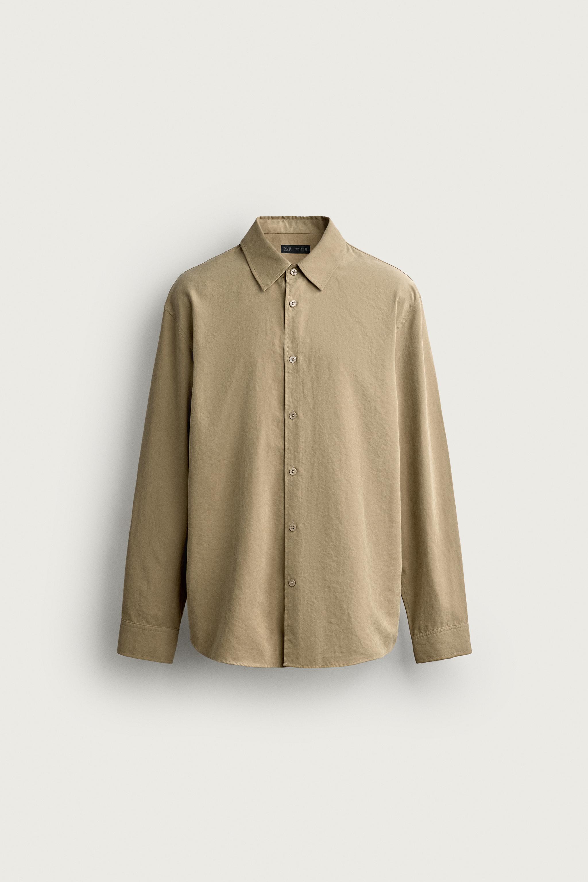 SOFT RELAXED FIT SHIRT — Beige