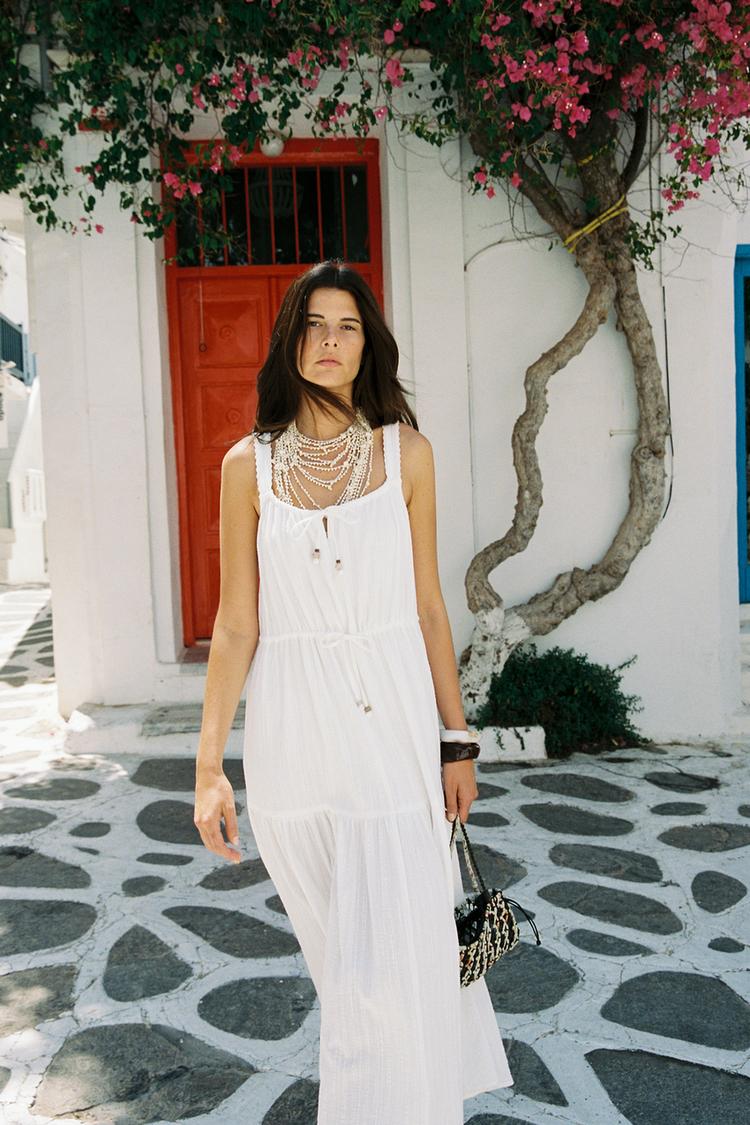 VESTIDO MIDI PANELES Blanco ZARA España