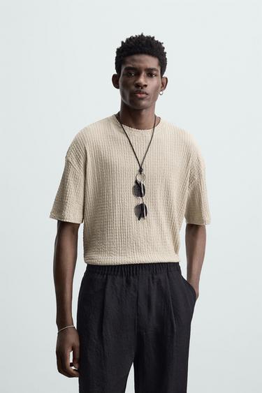 CAMISETA ESTRUCTURA IRREGULAR - Gris medio de Zara