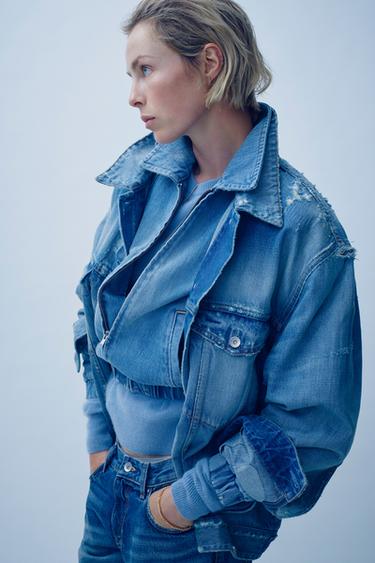 TRF RIPPED DENIM JACKET - Light blue by Zara - Image 2