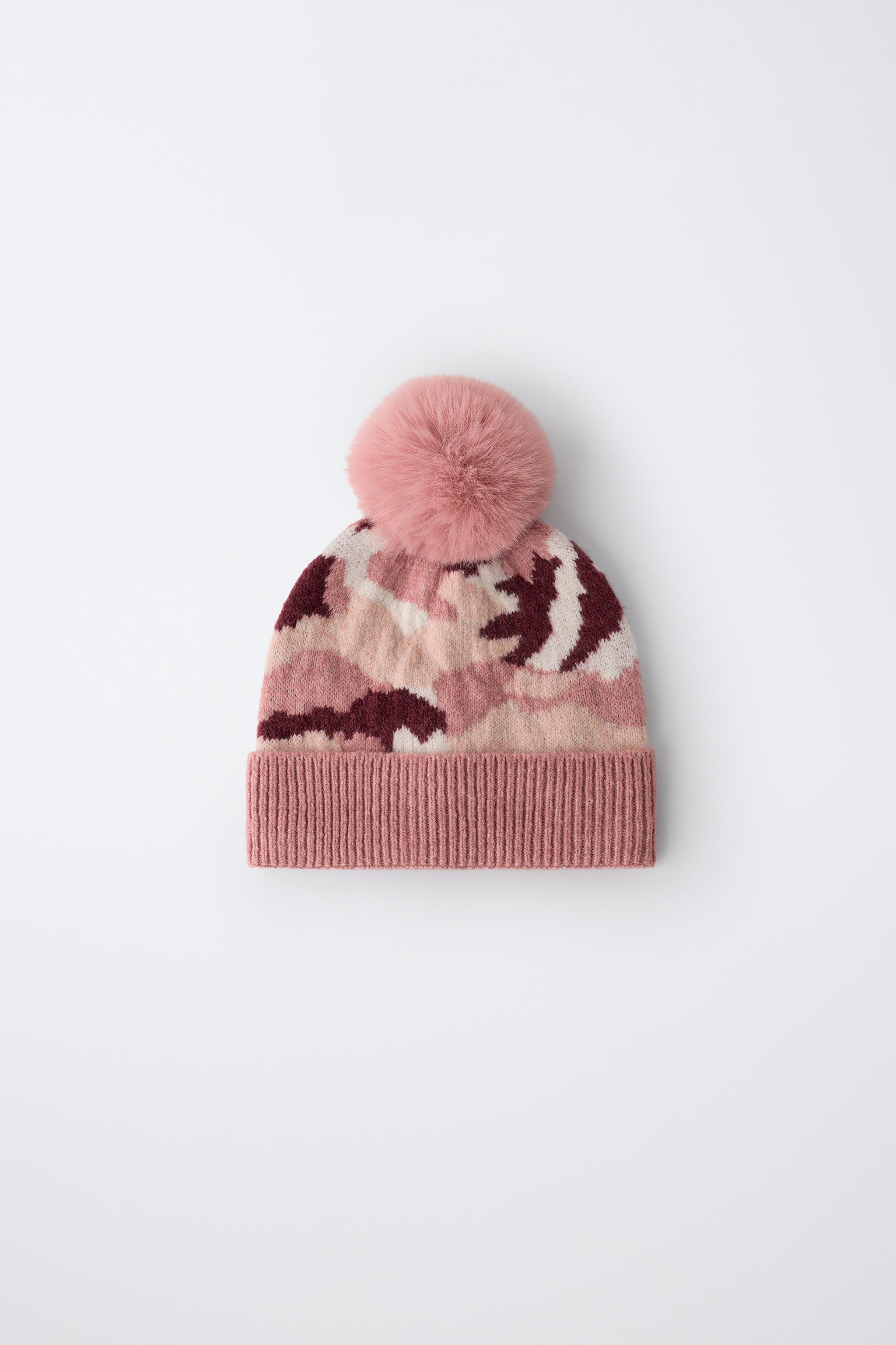 GORRO PUNTO ESTAMPADO POMPÓN