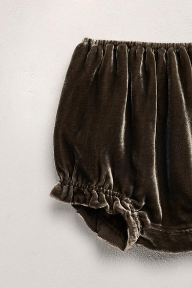 LIMITED EDITION VELVET AND SILK ROMPER - Dark green by Zara - Image 2