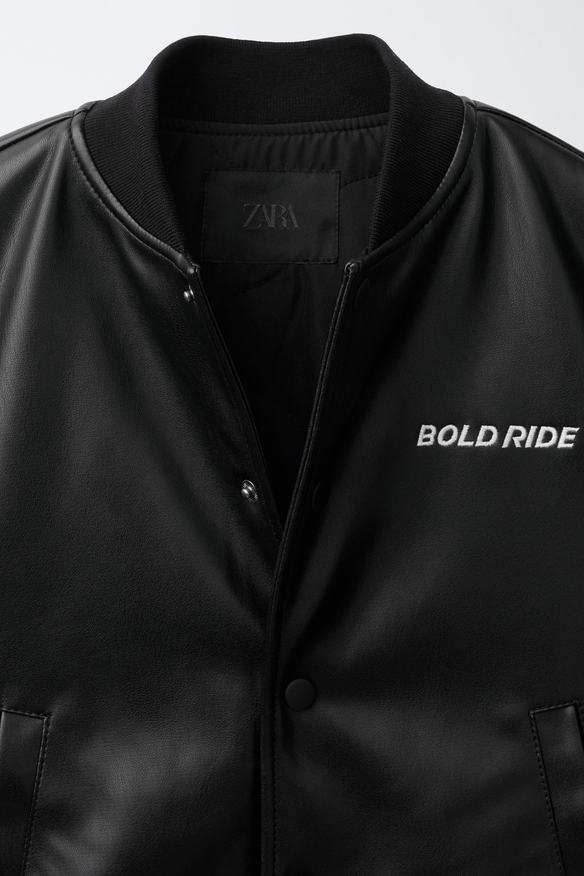 BLOUSON BOMBER EN MATIÈRE SYNTHÉTIQUE