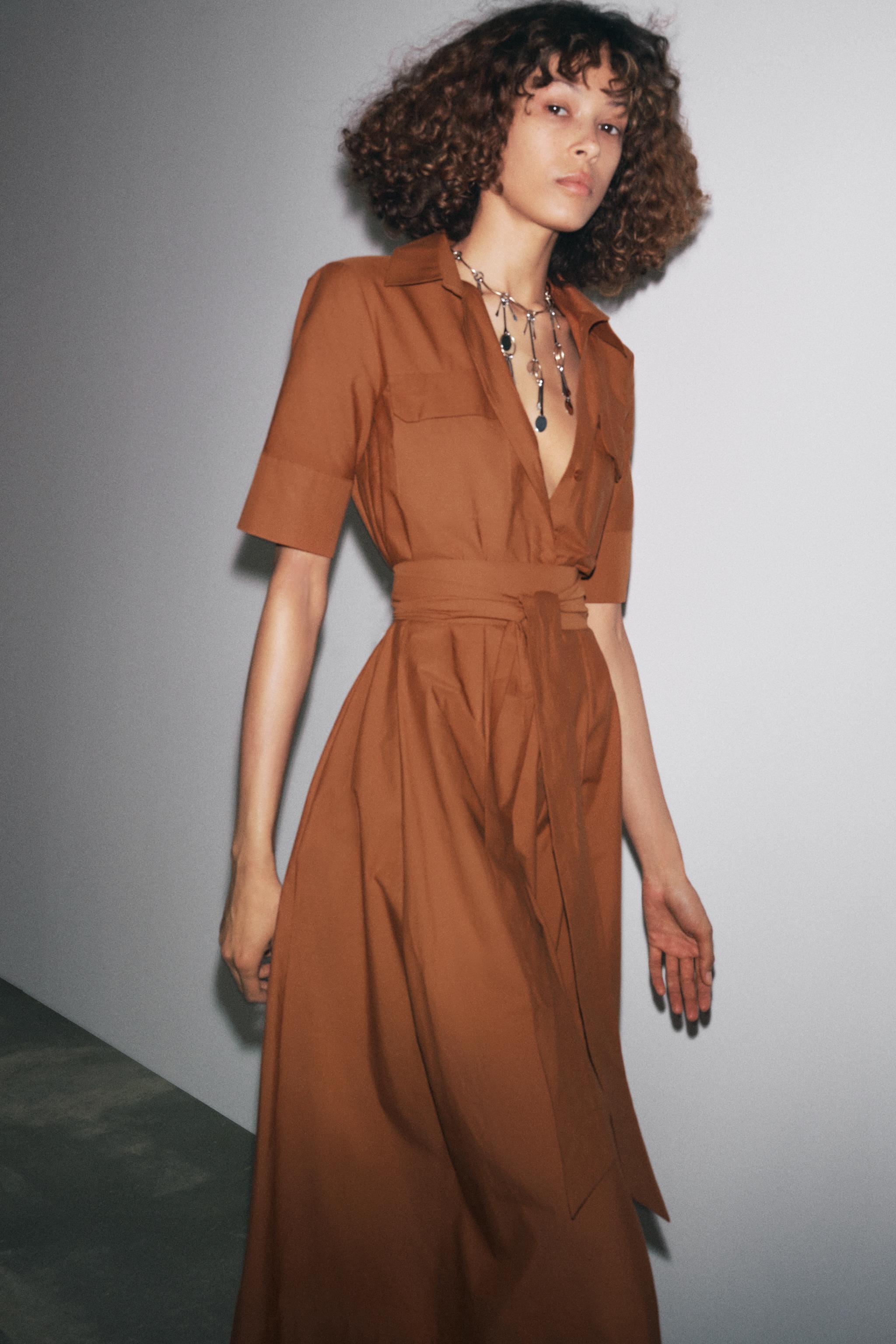 Robe Chemise Robe Tee Shirt Femme Zara ROBE CHEMISE EN POPELINE ZW