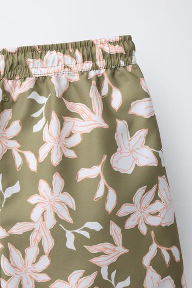 AGES 6-14 / FLORAL SWIM SHORTS - Greenish by Zara - Image 3