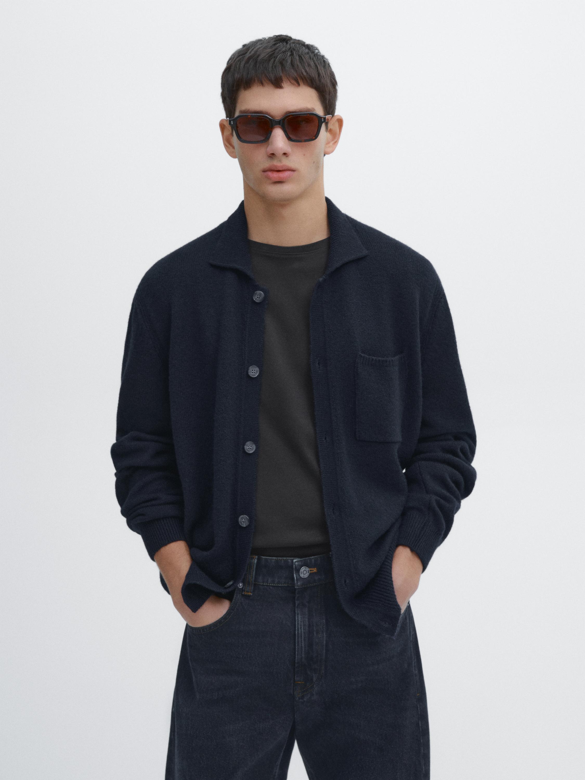 Knit cardigan with pocket detail - Gray | ZARA United States