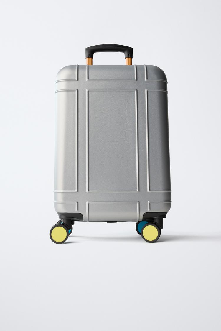 MULTI-COLOR TRAVEL SUITCASE — Gray