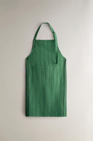 Zara DYED THREAD APRON - Green - Image 0