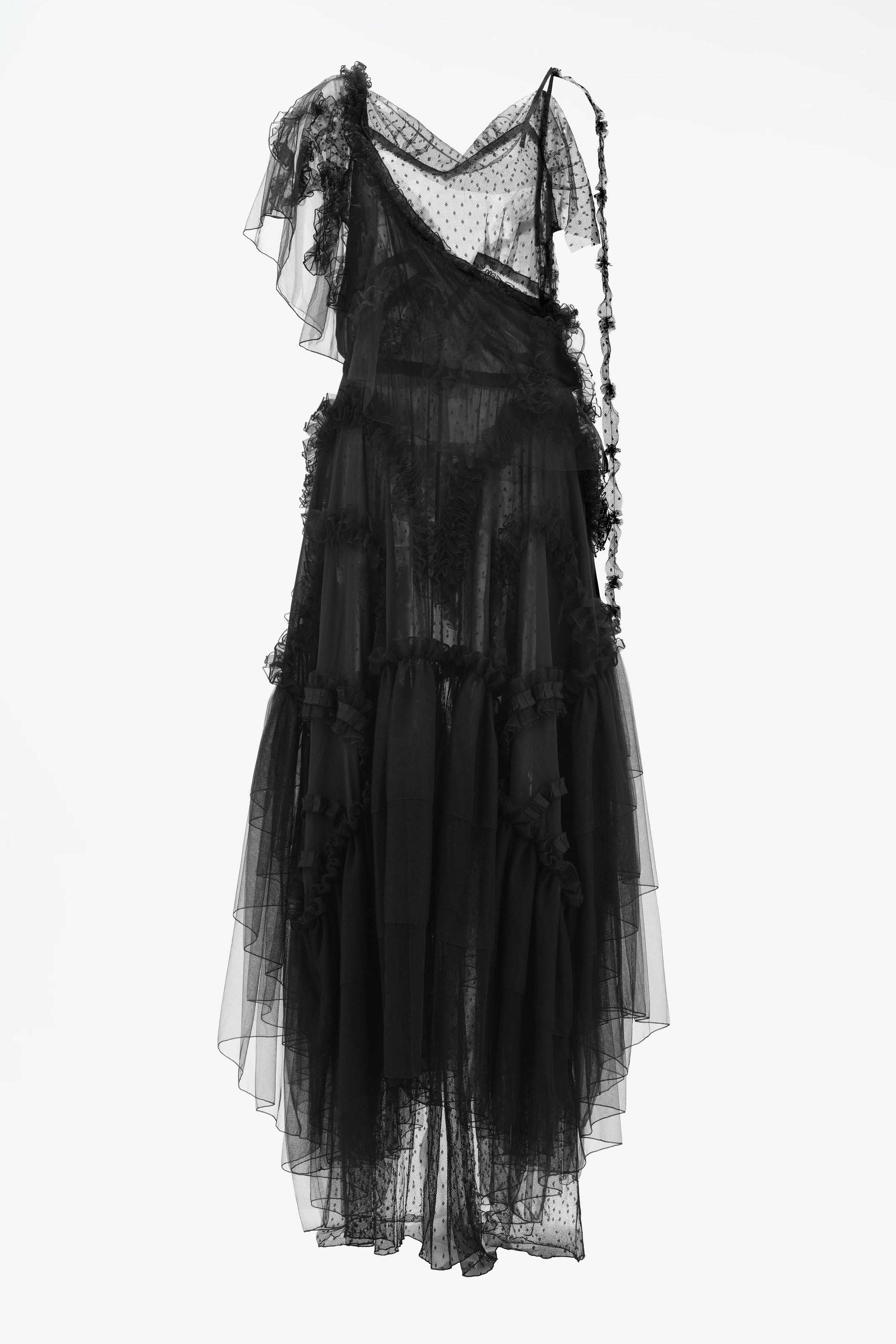 LIMITED EDITION MIDI DRESS COMBINED TULLE AND DOTTED MESH