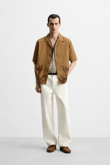 RELAXED FIT RAISED SHIRT - Ochre by Zara - Image 0