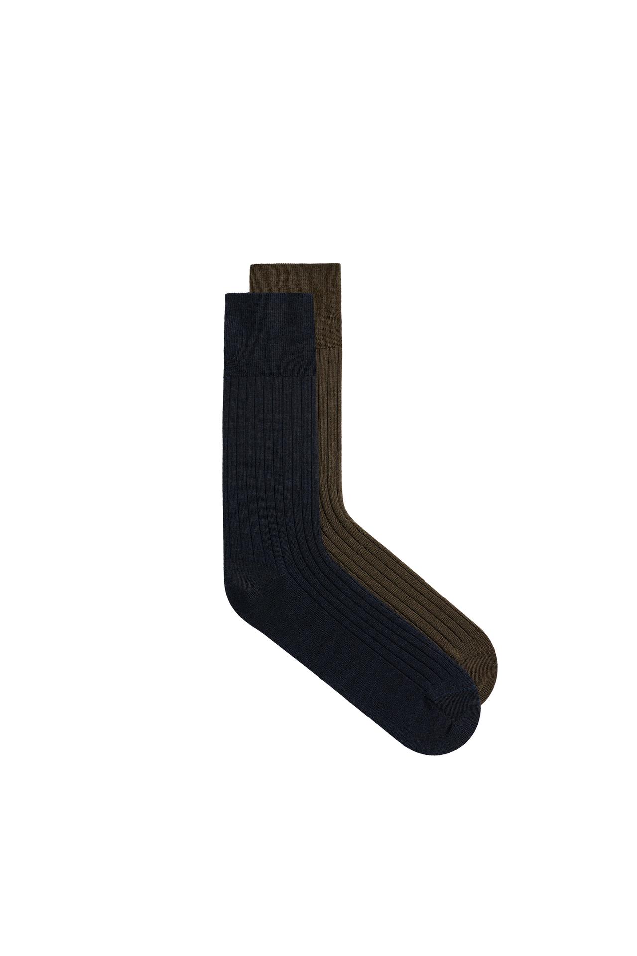 2-PACK OF WOOL BLEND KNIT SOCKS