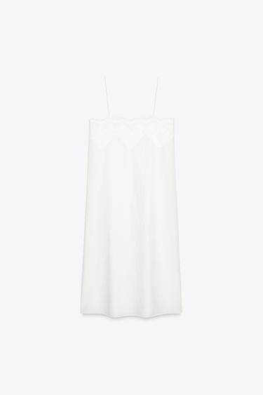 ROBE À BRETELLES BRODÉE ZW COLLECTION - Blanc de Zara - Image 4