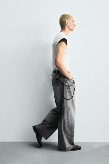 JEAN BALLOON FIT COUTURE RETOURNÉE - Gris de Zara - Image 5