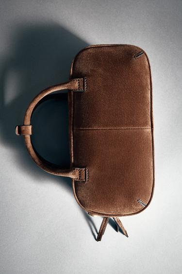 Zara 迷你皮革保齡球包 - 棕色