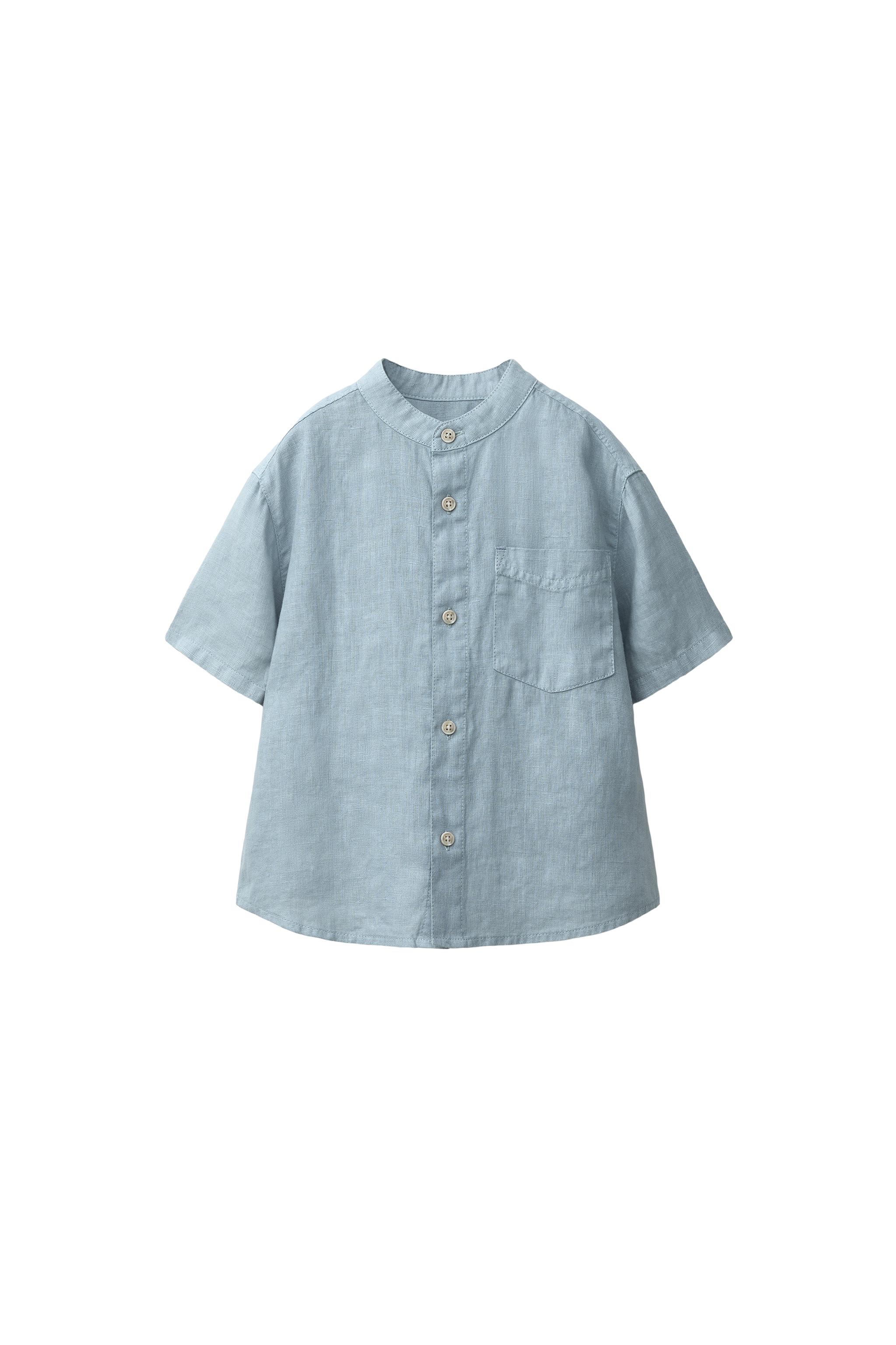 100% LINEN SHIRT - Blue | ZARA Canada
