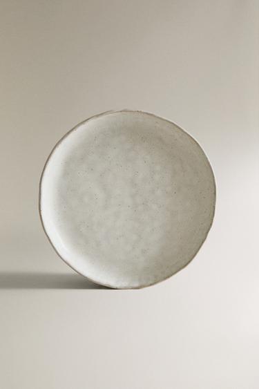 Zara SMALL TEXTURED ROUND SERVING DISH - Oyster-white