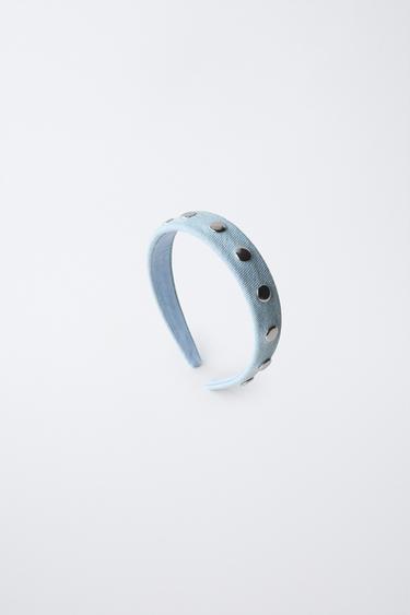 DIADEMA DENIM TACHAS - Azul claro de Zara - Imagen 0