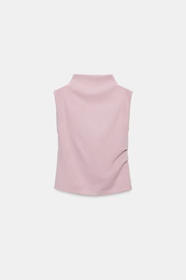 TOP CUELLO SUBIDO - Rosa / Lila de Zara