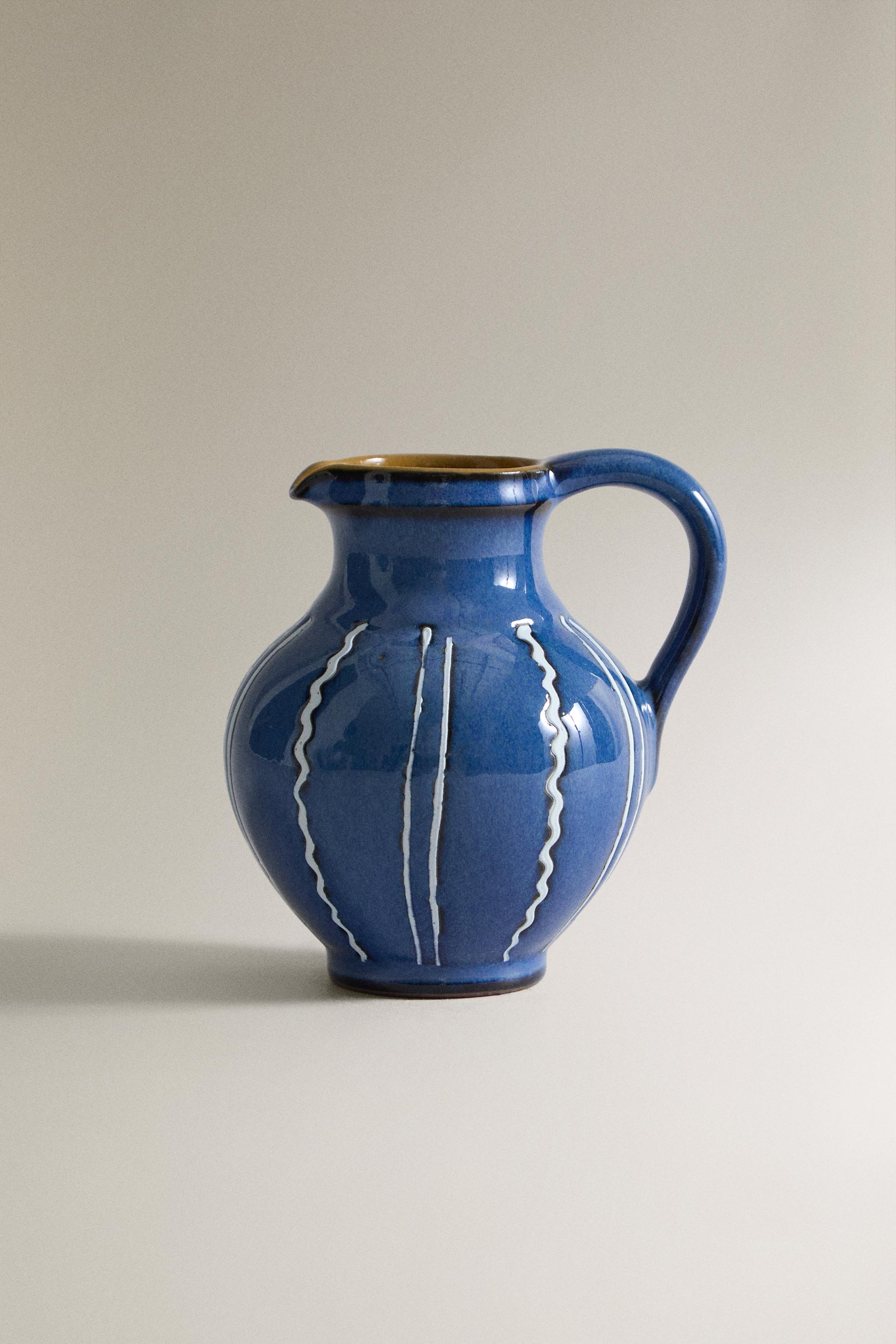 STRIPED CERAMIC MILK PITCHER - Blue | ZARA United States