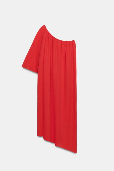ASYMMETRIC KNIT DRESS - Red by Zara - Image 7