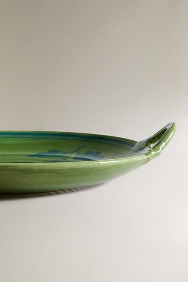 PLAT GRÈS ROND FLEURS - Bleu / Vert de Zara - Image 3