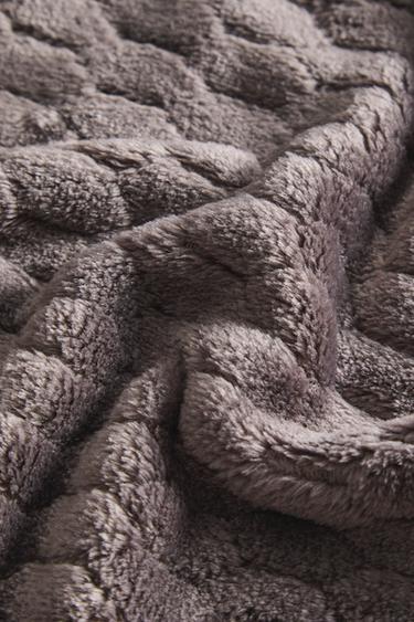 MANTA POLAR TEXTURA - Gris oscuro de Zara