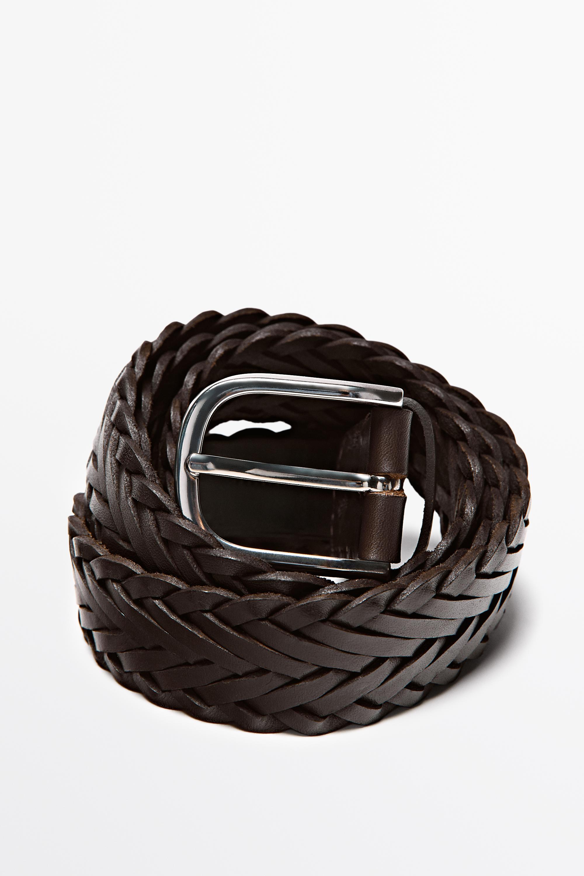 Braided leather belt