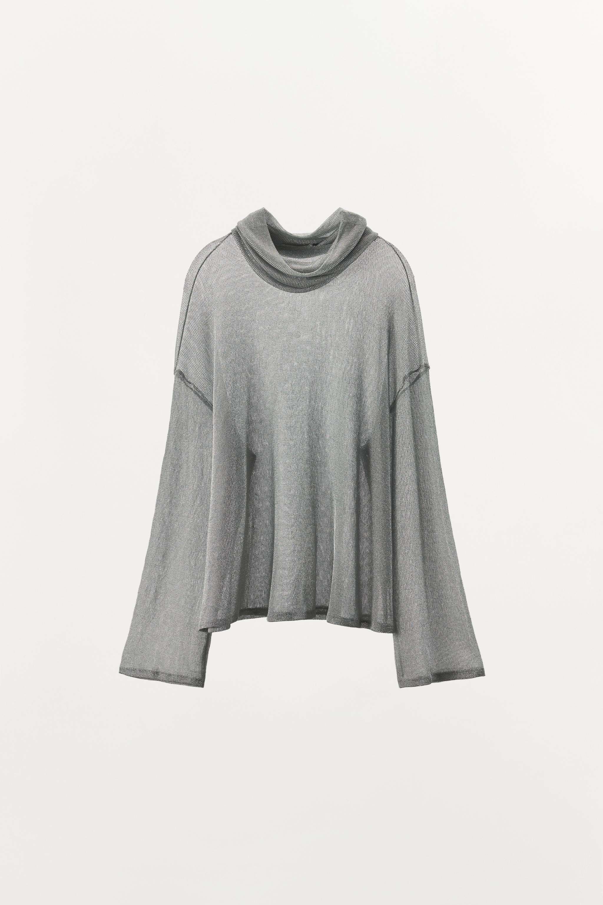 METALLIC YARN TOP - Silver | ZARA United States