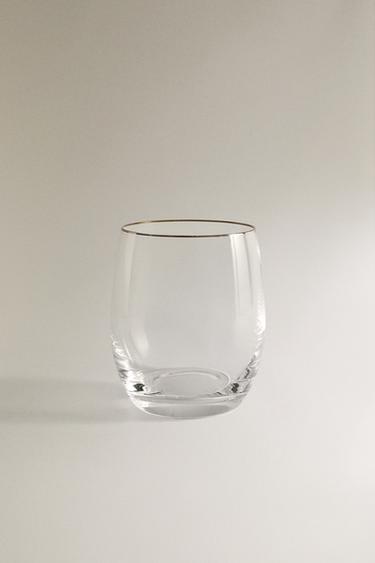 VERRE CRISTALLIN BORD DORÉ - Argent de Zara