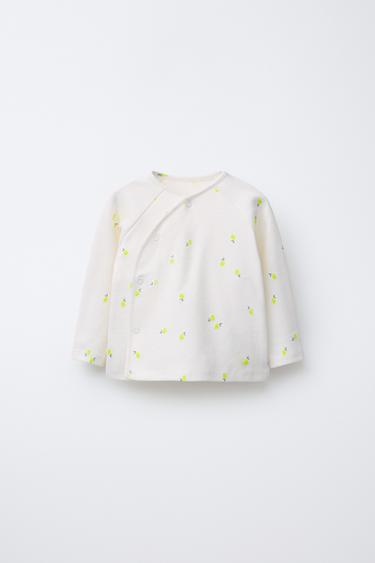 LEMON PRINT WRAP T-SHIRT - Oyster-white by Zara - Image 0