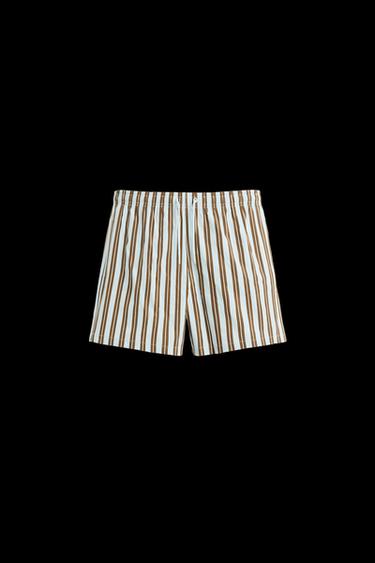 STRIPED MID-LENGTH SWIMMING TRUNKS - Sky blue by Zara - Image 0